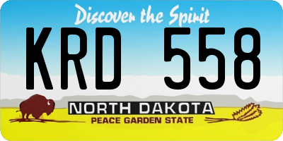 ND license plate KRD558