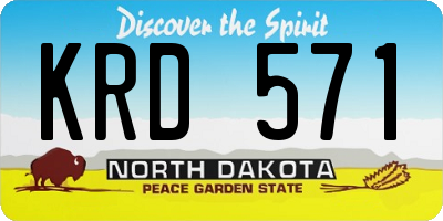 ND license plate KRD571