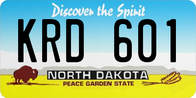 ND license plate KRD601