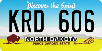 ND license plate KRD606
