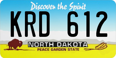 ND license plate KRD612