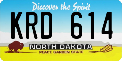 ND license plate KRD614