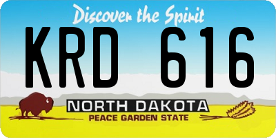 ND license plate KRD616