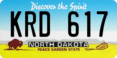 ND license plate KRD617