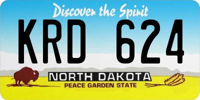 ND license plate KRD624