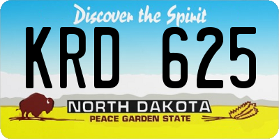 ND license plate KRD625