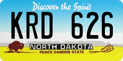 ND license plate KRD626