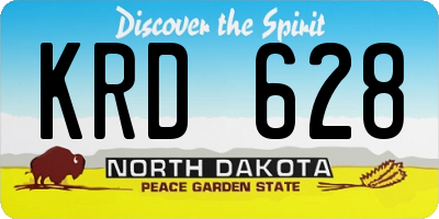 ND license plate KRD628