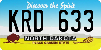 ND license plate KRD633