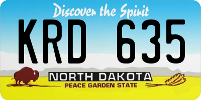 ND license plate KRD635