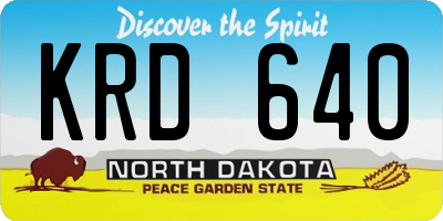 ND license plate KRD640
