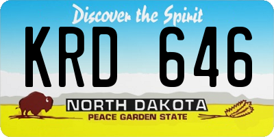 ND license plate KRD646