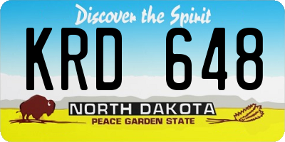 ND license plate KRD648