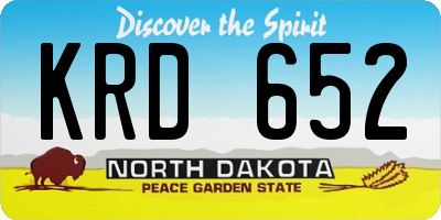 ND license plate KRD652