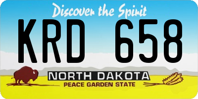 ND license plate KRD658