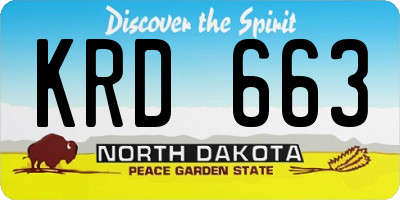 ND license plate KRD663