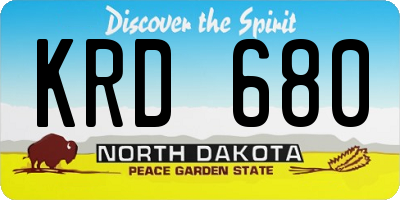 ND license plate KRD680