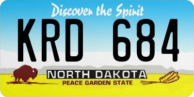 ND license plate KRD684