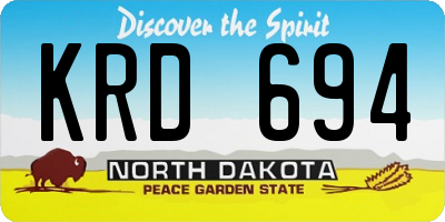 ND license plate KRD694