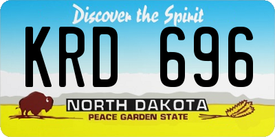 ND license plate KRD696