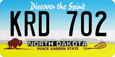 ND license plate KRD702