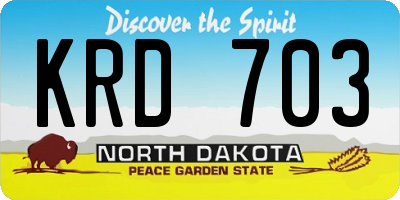 ND license plate KRD703