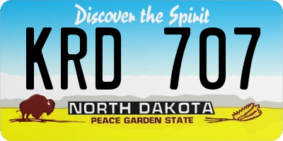 ND license plate KRD707