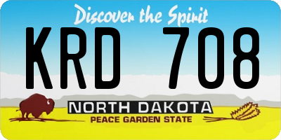 ND license plate KRD708