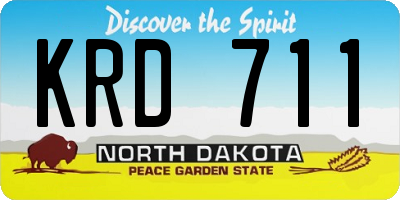 ND license plate KRD711