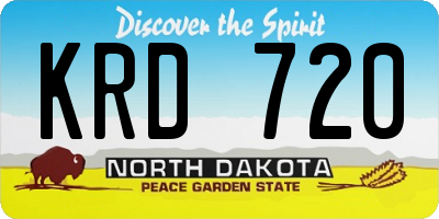 ND license plate KRD720