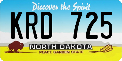 ND license plate KRD725