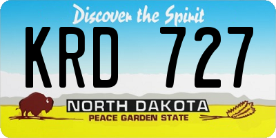 ND license plate KRD727