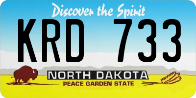 ND license plate KRD733