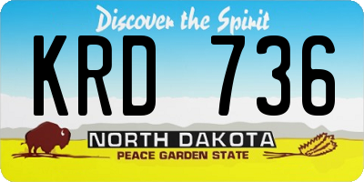ND license plate KRD736