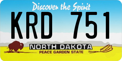 ND license plate KRD751
