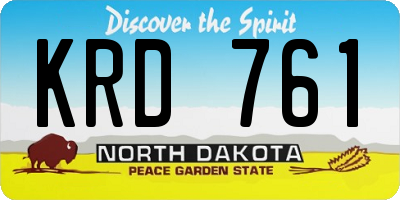 ND license plate KRD761