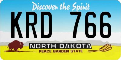 ND license plate KRD766