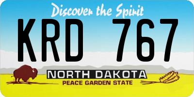 ND license plate KRD767
