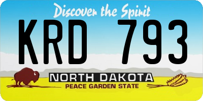 ND license plate KRD793