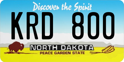 ND license plate KRD800