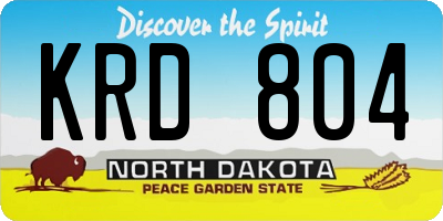 ND license plate KRD804