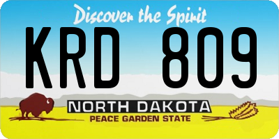 ND license plate KRD809