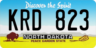 ND license plate KRD823