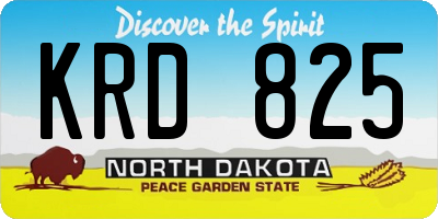 ND license plate KRD825
