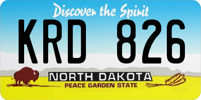 ND license plate KRD826