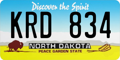 ND license plate KRD834