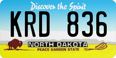 ND license plate KRD836