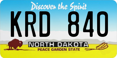ND license plate KRD840