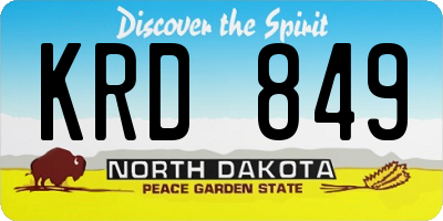 ND license plate KRD849