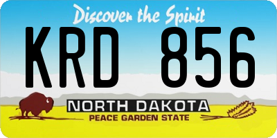 ND license plate KRD856